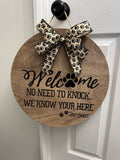 Dog Welcome Door Sign
